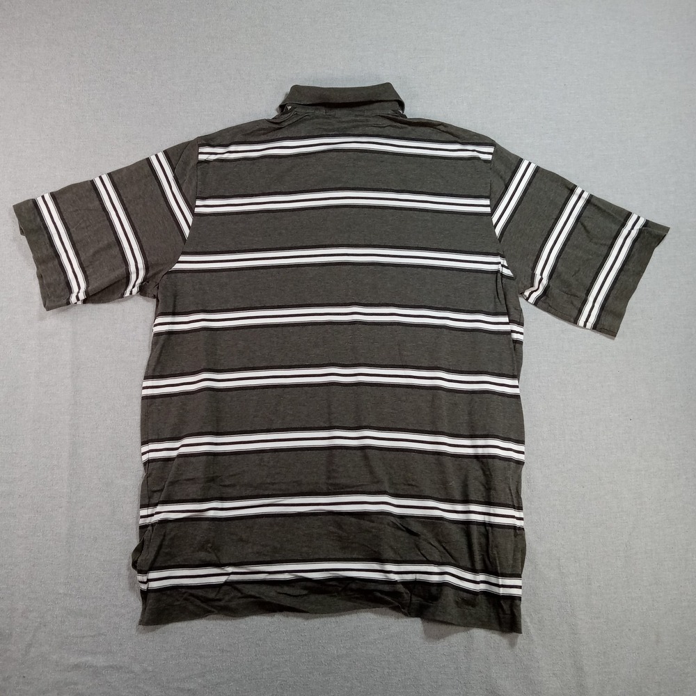 Polo Golf Ralph Lauren Polo Shirt Mens Large Gray White Striped Pima Cotton Golf - Picture 5 of 10